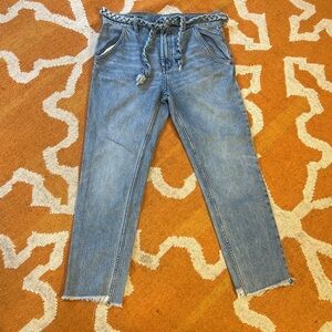 We The Free by Free People belted raw hem jeans size 28